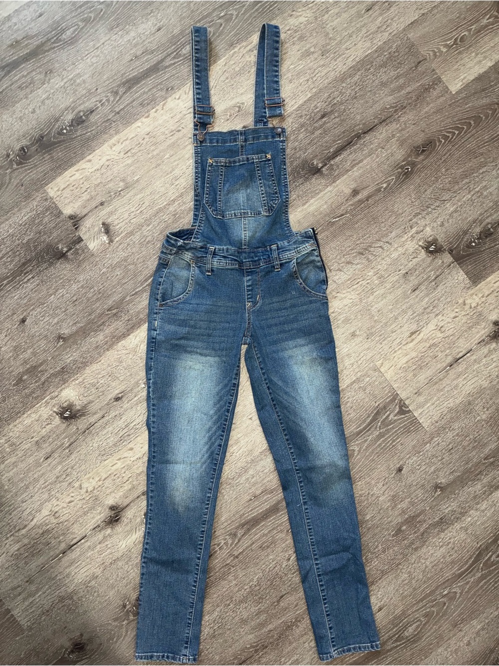Wallflower Blue Denim Skinny Overalls